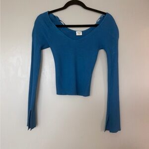 Abercrombie & Fitch Blue Ribbed Crop Top